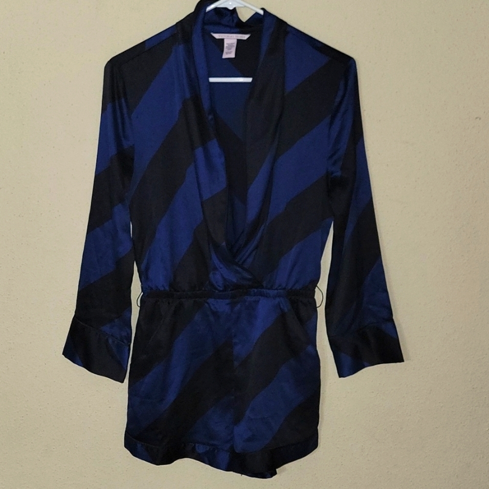 Victoria's Secret Black & Blue Blouse